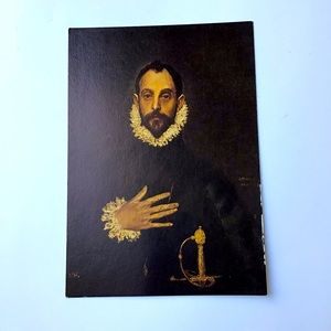 VTG Postcard El Greco Nobleman With Hand On Chest Prado Spain Artist Study